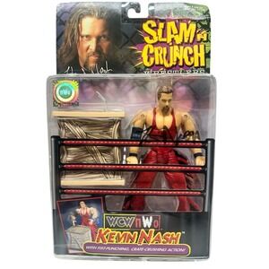 1999 WCW Slam N Crunch Wrestlers Kevin Nash AUTOGRAPHED Action Figure Toybiz NWO